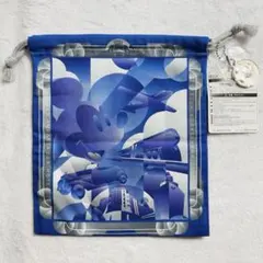 巾着　アンバサダーホテル　ミッキー　ディズニーホテル　きんちゃく　青色