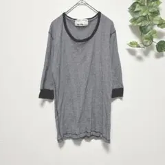 ライトオン　バックナンバー　ユニセックス五分袖Tシャツ L グレー