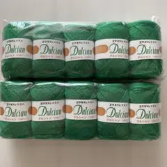 【未使用品】ダルシャン 緑色 毛糸 25g 130m 10玉セット