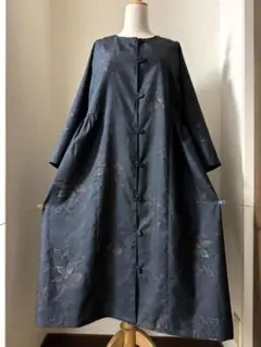 大島紬 ロングワンピース