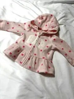 GAP フード付きトレーナー ピンク ハート柄