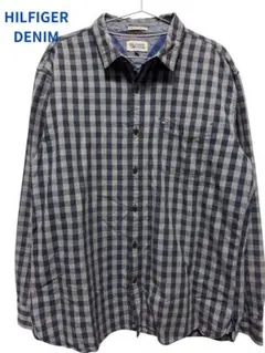 【HILFIGER DENIM】チェック柄シャツ トップス ネイビー XLのサムネイル