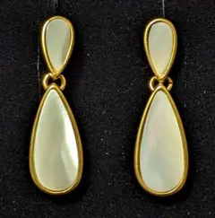 ゴールド シェル ドロップ型 イヤリング ヴィンテージ