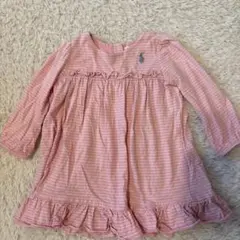 Ralph Lauren ピンクストライプワンピース 12m 70cm