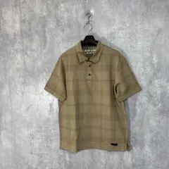 BLACK LABEL CRESTBRIDGE シアサッカー ポロシャツ L ブラックレーベルクレストブリッジ シアサッカーポロシャツ ベージュ系