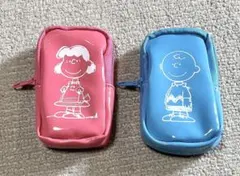 【値下げ】スヌーピーミニポーチ　2個セット　ピンク＆ブルーのサムネイル
