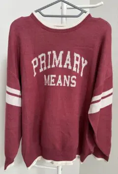 PRIMARY MEANS バーガンディ ニットセーター