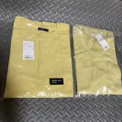 イエロー ポケット付き Tシャツ サイズ40