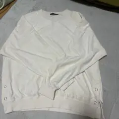 NIKO AND... ホワイト クルーネック スウェット　ユニセックス