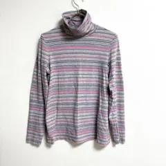 ✨人気✨ エルエルビーンM カットソー タートルネック ボーダー 可愛い 綿