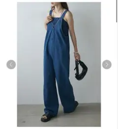 Bonjour SaganデニムフロントジップサロペットFREEインディゴブルーのサムネイル