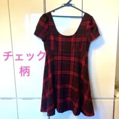 一回着用のみ　Jill Stuart チェック柄　チュニック　ワンピース　赤系