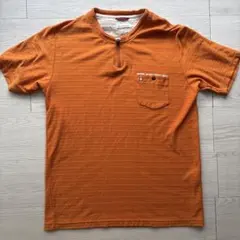 Hush Puppies ハーフジップ Tシャツ オレンジ Lのサムネイル