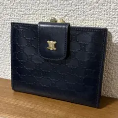 セリーヌ CELINE マカダム ビンテージ ネイビー がま口 財布のサムネイル