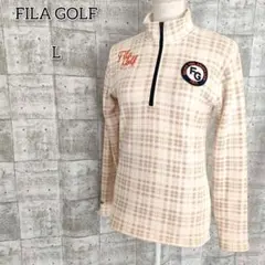 フィラゴルフ 【L】 シャツ ゴルフ ハーフジップ 裏起毛 総柄 ハイネック 冬