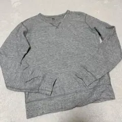 【美品】ユニクロ スウェットシャツ グレー S 定番 ガゼット付 トレーナー