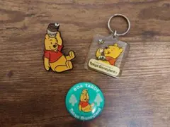 ディズニーランド プーさん 昭和 開園 レトロ キーホルダー ブローチ バッジ
