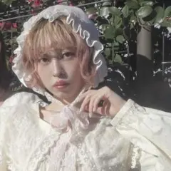 merryJenny コットンレースボンネット　ピンクのサムネイル