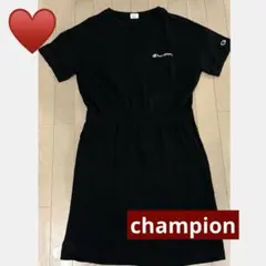 ♥️Champion グレー 半袖 ワンピース チャンピョン 韓国 黒 カジュアル