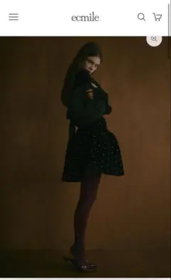 ecmile エクミール VELVET BEADS SKIRT