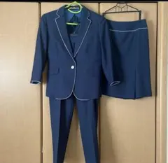 オリヒカ ウォッシャブルスーツ 3点 紺 パイピング