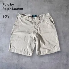 1212 古着90年代ポロバイラルフローレンチノショートパンツW35ビンテージ
