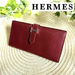 極美品★エルメス HERMES べアン 2つ折り長財布 □J☆正規品のサムネイル