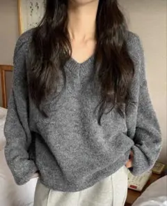 SHEIN DAZY 長袖トップス セーター グレー　M