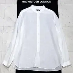 【美品/近年】 マッキントッシュ リネン100% バンドカラー LL シャツのサムネイル
