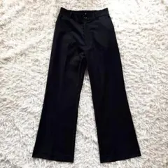 美品 NO ID ハイウエストワイドレッグパンツ フレア スラックス ブラックのサムネイル