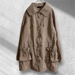 美品　オルフェーヌ　スプリングコート　薄手　襟付き　リボン　大人可愛い　L