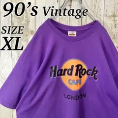 USA製 90s ハードロックカフェ Ｔシャツ 刺繍タグ パープル ビッグサイズのサムネイル