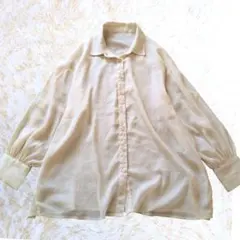 シアーシャツ ラメ入り アイボリー 長袖 F OLIVE des OLIVEのサムネイル