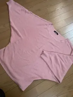 AZUL ✴︎ピンク リブ編み ニットセーター M