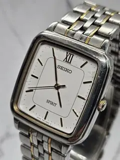 稼働品 SEIKO SPIRIT 腕時計 スクエア 電池交換済