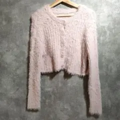 GRL ピンク クロップドカーディガン 長袖