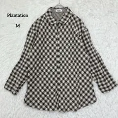 新品タグ付き plantation クシュギンガムチェックシャツ サッカー加工M 