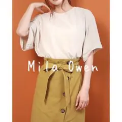 ◆美品 Mila Owen ミラオーウェン 袖折り返しビック Tシャツ
