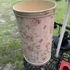 花柄　アンティーク　ヴィンテージ　傘立て　ゴミ箱　ガーデン　ガーデニング