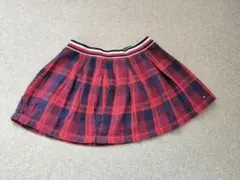 トミーヒルフィガー赤と紺のチェック フレアスカート
