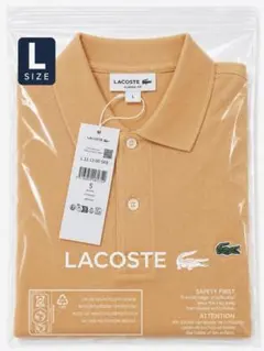 ブラウンポロシャツ クラシックフィット LACOSTE US 半袖ポロシャツ ミネラルダイ鹿の子地 オーガニックコットン セール】 L トップス