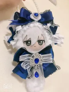 ぬい服 ちびぐるみ10cm 可愛いレースリボンお姫様猫 パール付き着せ替え服