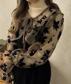 花柄シアーボレロ 長袖レイヤードのサムネイル