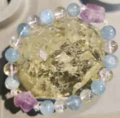 アクアマリン アメジスト 水晶 ハンドメイド ブレスレット 天然石