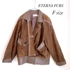 エテルナファーズ 羊革 革ジャン スエード ジャケット 肩パッド入り 柔らか F