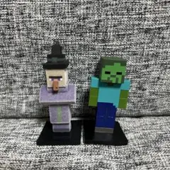 マインクラフト シンプル プラスチック フィギュア ウィッチ ゾンビ 2点