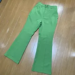 GUレディース フレアパンツ グリーンSサイズ