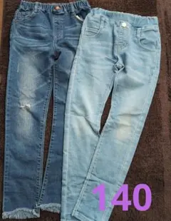 140サイズ デニムパンツ 2点セット