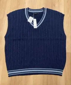 RAGEBLUE レイジブルー チルデンVネックニットベスト ネイビー Lサイズ