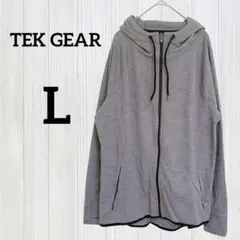 値下げ歓迎★TEK GEAR フルジップ グレー パーカー【L】羽織り 春秋